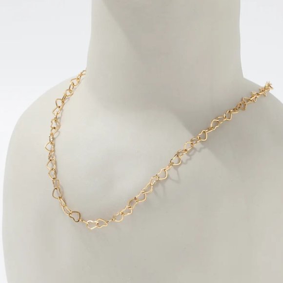Necklace Heart Chain Adorable Dainty Gold Chain Necklace Heart Links Heart Chain - Picture 8 of 10